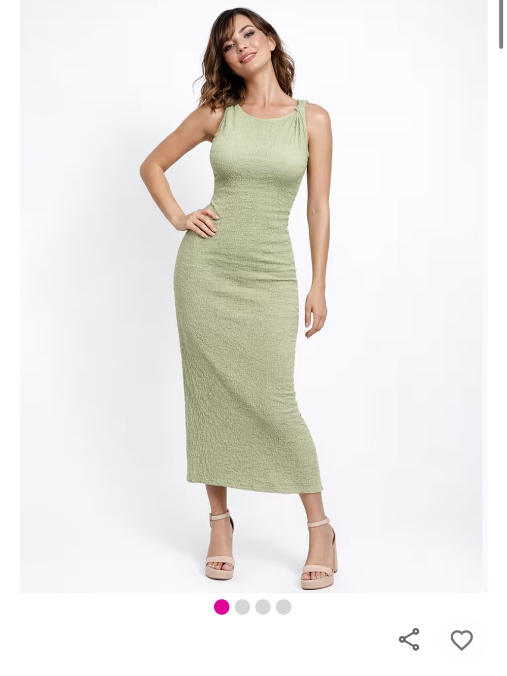 See You Monday Light Sage Green Textured Maxi Dress